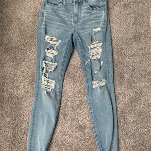 American Eagle Ripped High-Waisted Jeggings, Size 6 - Short